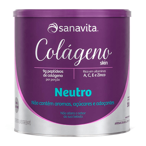 Colágeno Hidrolisado Em Pó Sanavita Neutro 300g