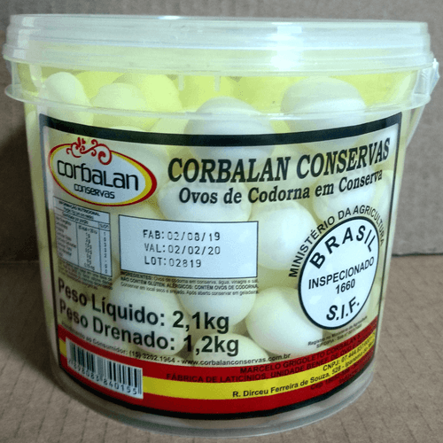 Ovo Codorna Consv Corbalan 1.2kg Ovo De Codorna