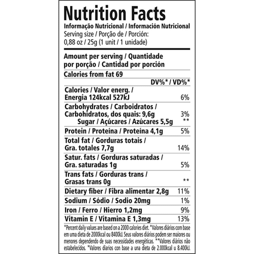 Barra de Nuts Castanha com Cranberry Zero Lactose biO2 7Nuts Pacote 25g