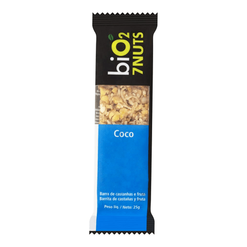 Barra de Nuts Castanha com Coco Zero Lactose biO2 7Nuts Pacote 25g