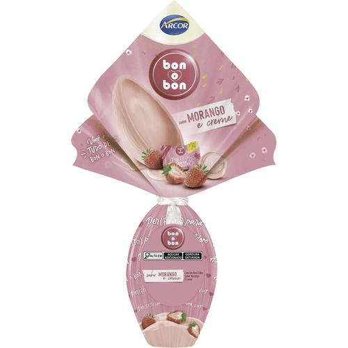 Ovo de Páscoa Bon o Bon Morango e Creme Arcor 150g