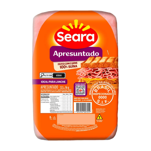 Apresuntado Seara Fatiado 180g