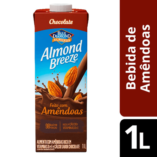 Bebida à Base de Amêndoa Chocolate Blue Diamond Almond Breeze Caixa 1l