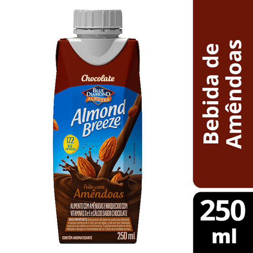 Bebida à Base de Amêndoa Chocolate Blue Diamond Almond Breeze Caixa 250ml