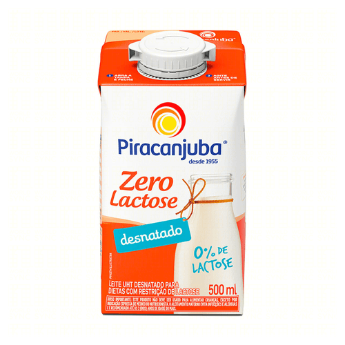 Leite Longa Vida Piracanjuba Zero Lactose Desnatado 500ml