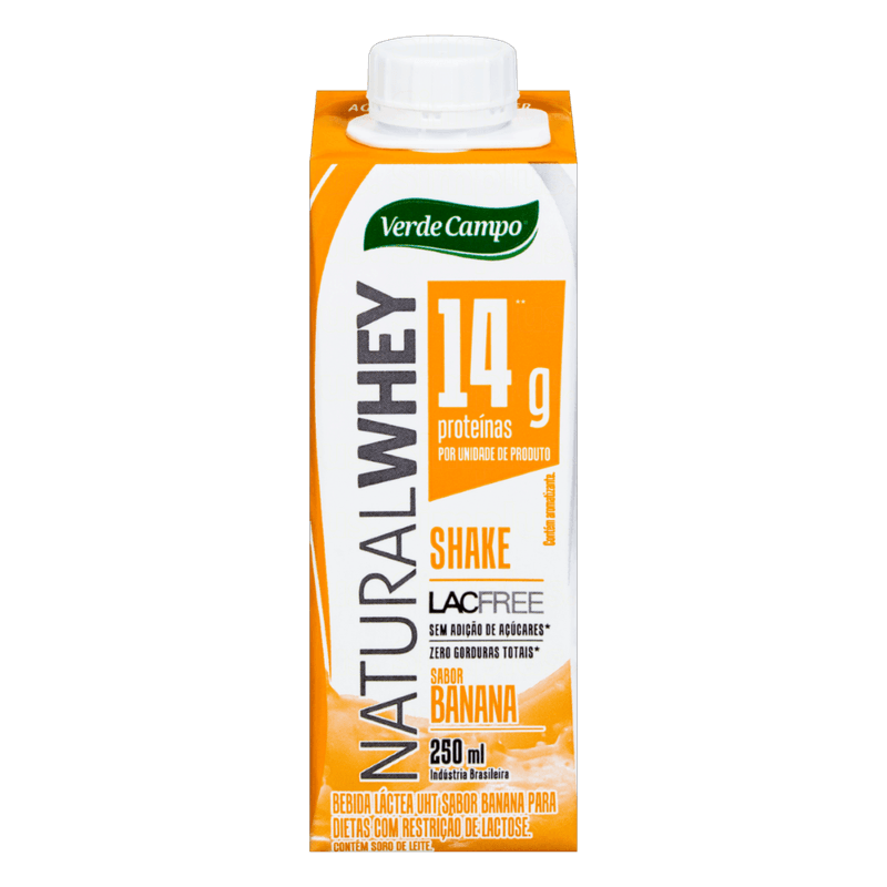 Bebida-Lactea-UHT-Shake-Banana-Zero-Lactose-para-Dietas-com-Restricao-de-Lactose-sem-Adicao-de-Acucar-Verde-Campo-Natural-Whey-Lacfree-Caixa-250ml