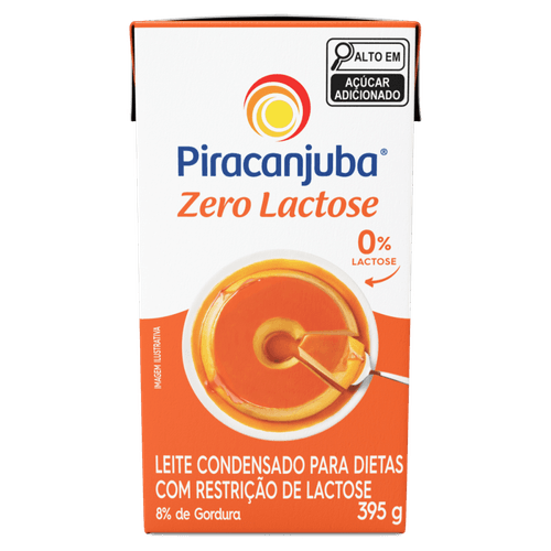 Leite Condensado Zero Lactose para Dietas com Restrição de Lactose Piracanjuba Caixa 395g