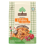 Granola-Mistura-de-Flocos-de-Cereais-Integrais-Sementes-Chia-Linhaca-e-Gergelim-Frutas-Mel-Vegano-Melado-de-Cana-Mae-Terra-Pacote-250g