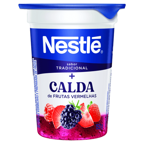 Iogurte Parcialmente Desnatado Tradicional Calda Frutas Vermelhas Nestlé Copo 150g