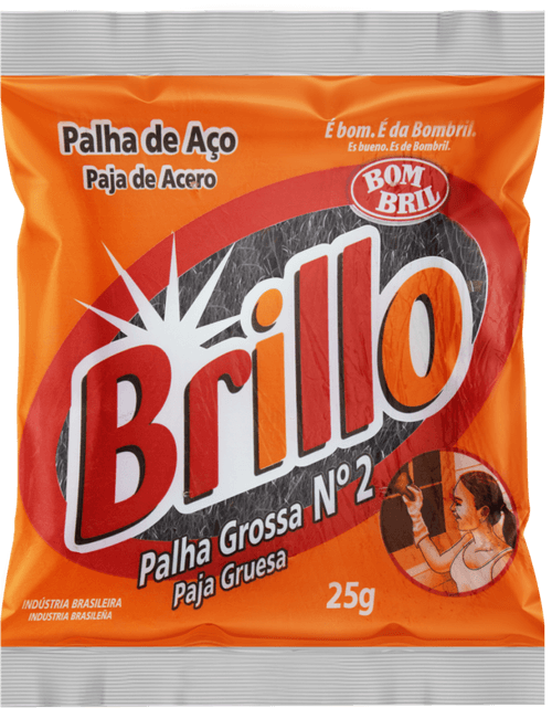 Palha Aço Grossa N°2 Brillo Pacote 25 G