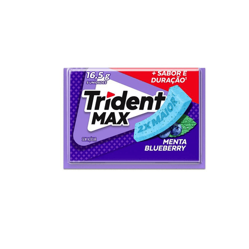 Chiclete Trident Max Menta Blueberry Sem Açúcar 16,5g