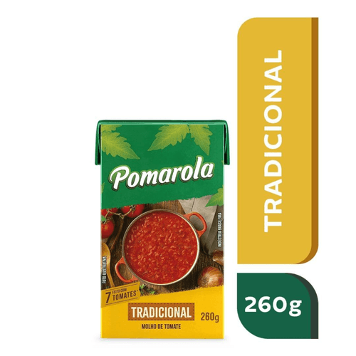 Molho de Tomate Pomarola Tradicional TP 260g