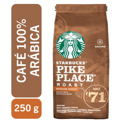 Café Torrado e Moído 100% Arábica Starbucks Pike Place Roast Pacote 250g