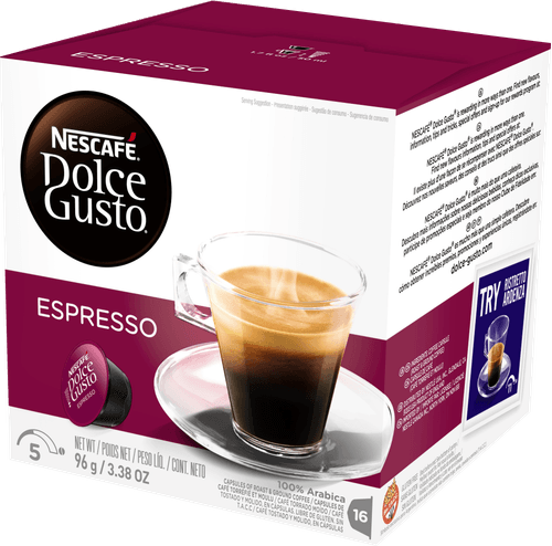 Café em Cápsula Torrado e Moído Espresso Arábica Premium Nescafé Dolce Gusto Caixa 96g 16 Unidades de 6g Cada
