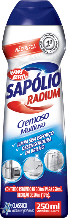 Saponáceo Cremoso Multiuso Clássico com Micropartículas Sapólio Radium Squeeze 250ml