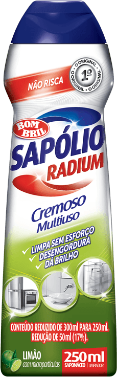 Saponáceo Cremoso Multiuso Limão com Micropartículas Sapólio Radium Squeeze 250ml