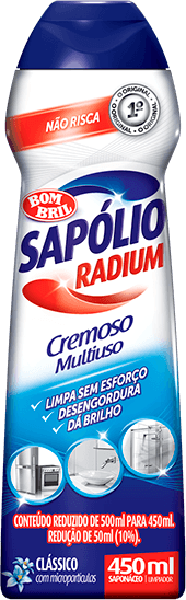 Saponáceo Cremoso Multiuso Clássico com Micropartículas Sapólio Radium Squeeze 450ml