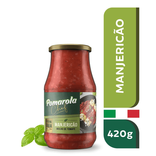 Molho de Tomate Pomarola Manjericão Vidro 420g