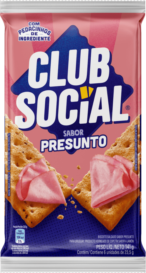 Biscoito Salgado Club Social presunto multipack 141g