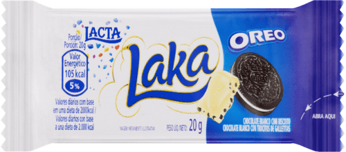 Chocolate Branco com Biscoito Oreo Lacta Laka Pacote 20g