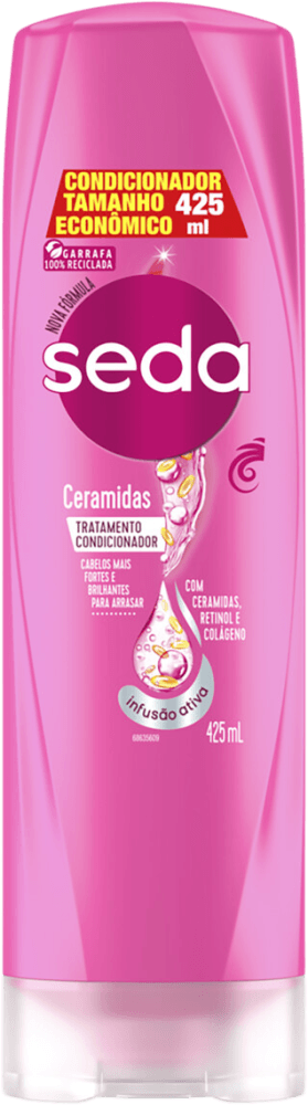 Tratamento-Condicionador-com-Ceramidas-Retinol-e-Colageno-Seda-Ceramidas-Frasco-425ml-Embalagem-Economica