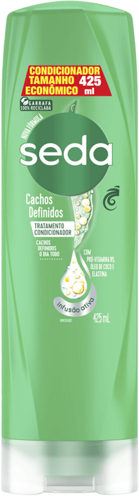 Tratamento-Condicionador-com-Pro-Vitamina-B5-Oleo-de-Coco-e-Elastina-Seda-Cachos-Definidos-Frasco-425ml-Embalagem-Economica