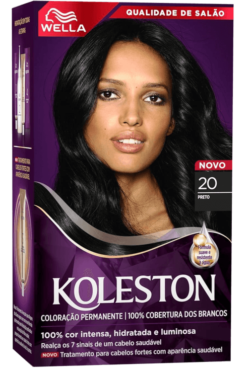 Kit Coloração Creme 20 Preto Wella Koleston