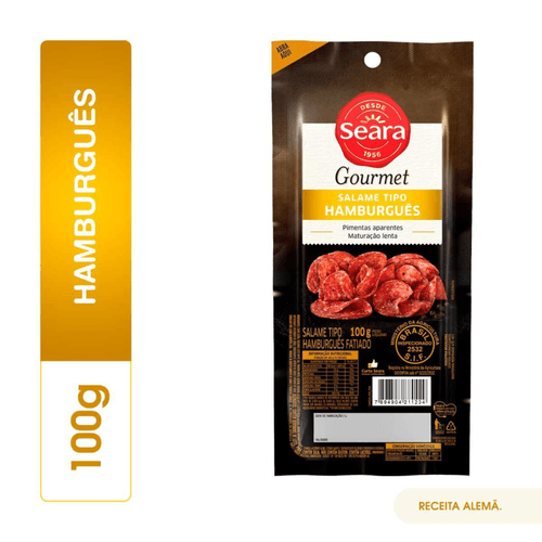 Salame tipo hamburguês fatiado Seara Gourmet 100g