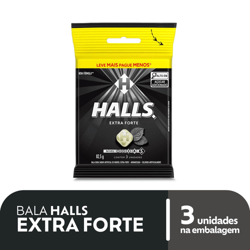 Bala Halls Extra Forte Pacote Com 3 Unidades