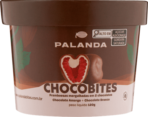 CHOCOBITES PALANDA FRAMB CONG BANHADA CHOC BCO/ AMARGO 120G- PT