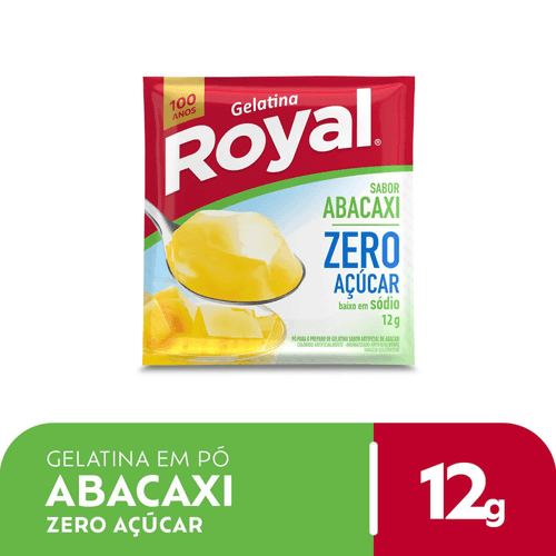 Gelatina em pó Royal zero açúcar abacaxi 12g