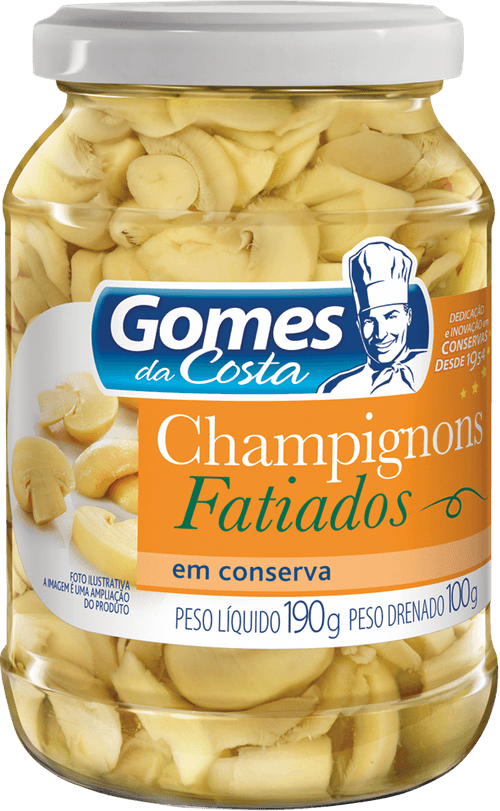 Cogumelo Champignon Em Conserva Fatiado Gomes Da Costa Vidro 100g