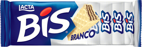 Wafer Recheado com Cobertura Chocolate Branco Lacta Bis Pacote 126g 20 Unidades