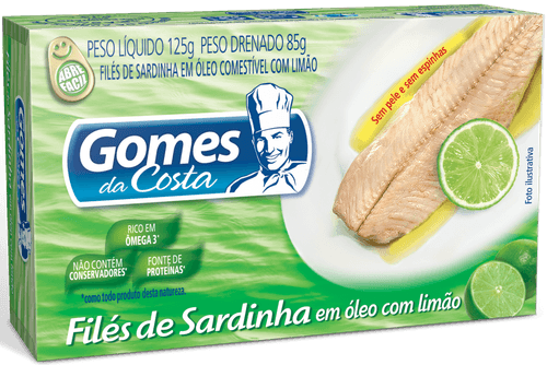 Filé de Sardinha com Óleo com Limão Gomes da Costa Caixa 85g