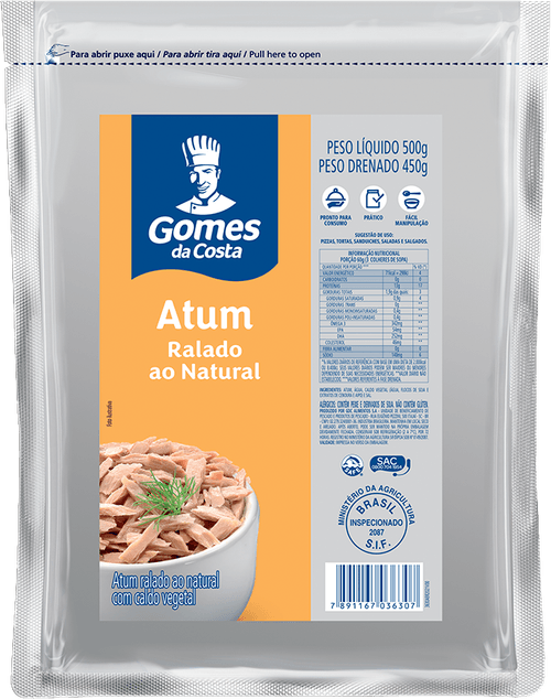 Atum Ralado Gomes Da Costa 500g Natural Pouch