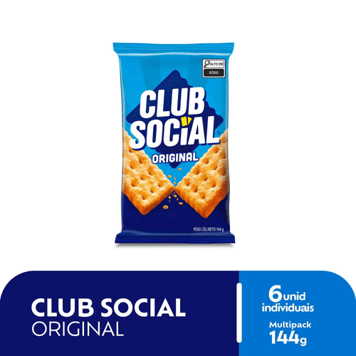 Biscoito Salgado Club Social original multipack 144g