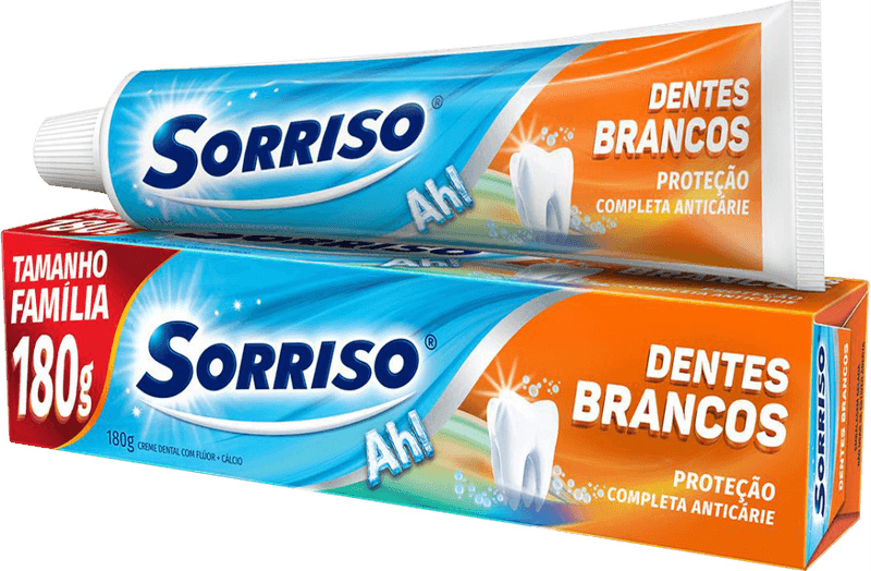 Creme-Dental-com-Fluor-e-Calcio-Anticarie-Sorriso-Dentes-Brancos-Caixa-180g-Tamanho-Familia