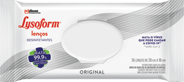 Lenço Umedecido Desinfetante para Uso Geral Original Lysoform Pacote 36 Unidades