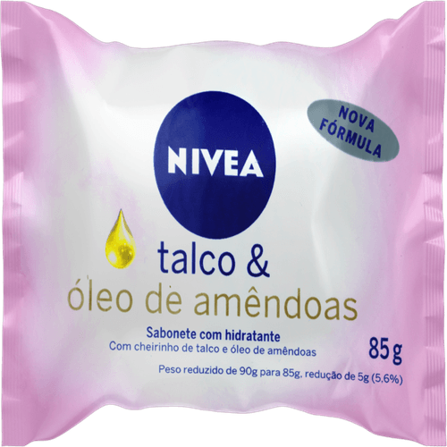 Sabonete em Barra Hidratante Talco & Óleo de Amêndoas Nivea Flow 85g