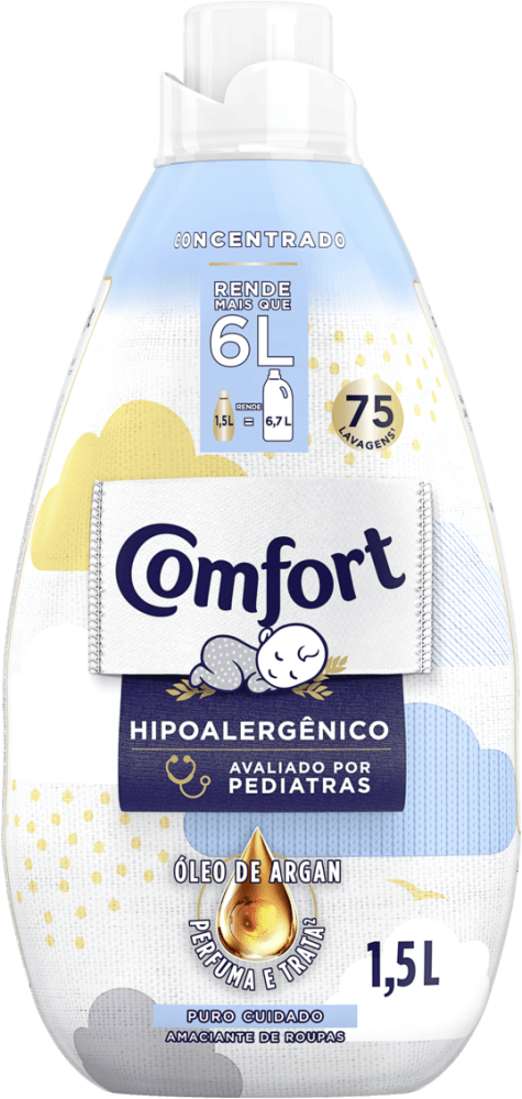 Amaciante de Roupa Concentrado Óleo de Argan Puro Cuidado Comfort Frasco 1,5l