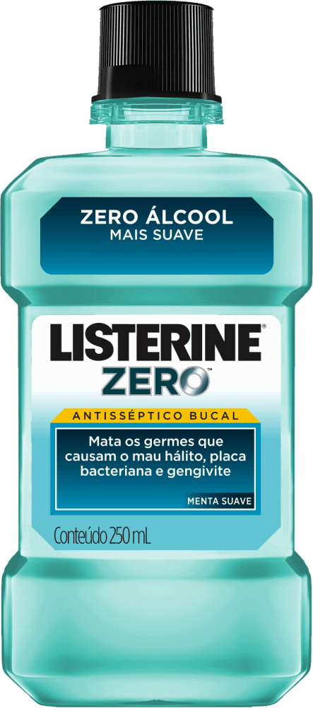 Enxaguante Bucal Antisséptico Zero Álcool Menta Suave Listerine Cool Mint Frasco 250ml