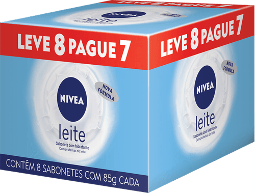 Sabonete em Barra Nivea Hidratante Proteína do Leite 85g 8 Unidades Embalagem Promocional