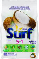 Sanitizante-Lava-Roupas-em-Po-5-em-1-Cuidado-do-Coco-Surf-Pacote-800g