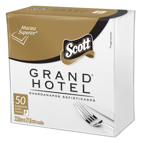 Guardanapo De Papel Folha Tripla Scott Grand Hotel 23,8cm X 21,8cm Pacote 50 Unidades