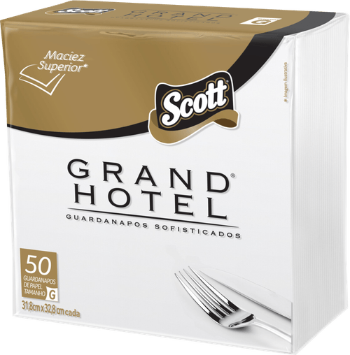 Guardanapo De Papel Folha Tripla Scott Grand Hotel 31,8cm X 32,8cm Pacote 50 Unidades