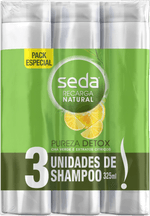 Especial-Shampoo-Cha-Verde-e-Extratos-Citricos-Seda-Recarga-Natural-Pureza-Detox-Frasco-3-Unidades-325ml-Cada