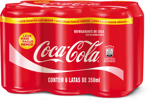 Refrigerante Coca-Cola Sabor Original Embalagem Leve Mais Pague Menos com 6 Unidades 350ml