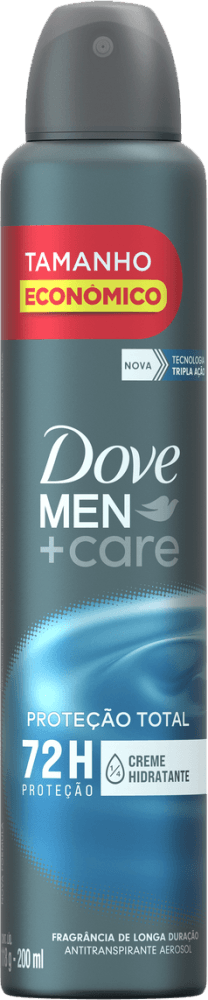 Antitranspirante Aerossol Proteção Total 72h Dove Men+Care 200ml Spray Tamanho Econômico