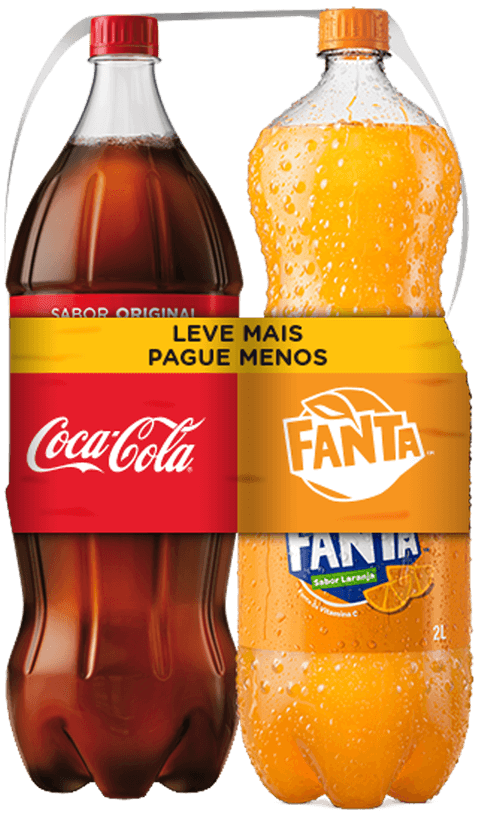 Kit Refrigerante Coca-Cola Original Menos Açúcar + Laranja Fanta 2l Cada