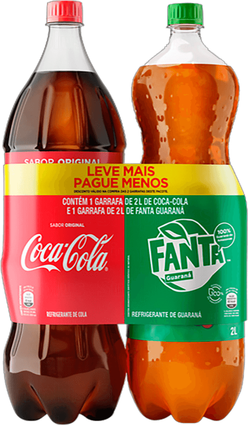 Kit Refrigerante Coca-Cola Original + Fanta Guaraná 2l Cada Leve Mais Pague Menos